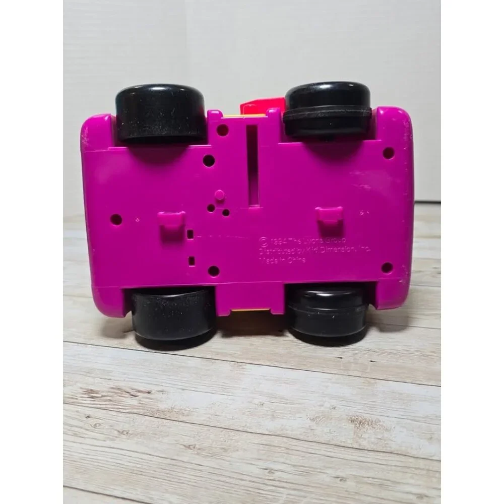 Lyons Group Vintage 1994 Barney School Bus Rolling Toy VIDEO‎